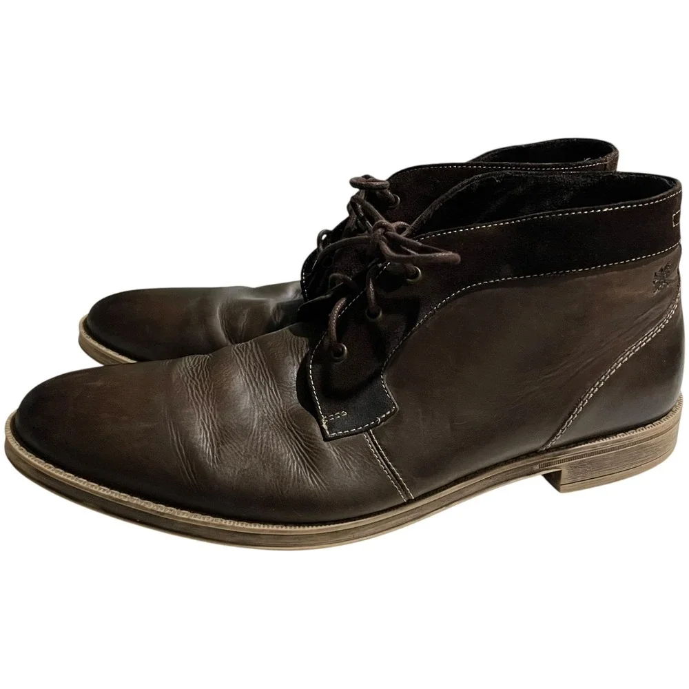 Stacy Adams Cagney Brown Leather Chukka Boots Men's Size 12 W Classic Minimalist